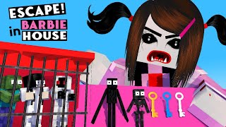 ESCAPE IN GIANT BARBIE HOUSE CHALLENGE - FUNNY MONSTER SCHOOL ANIMATION