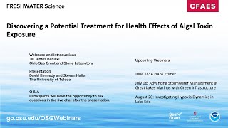 Freshwater Science: Discovering a Potential Treatment for Health Effects of Algal Toxin Exposure