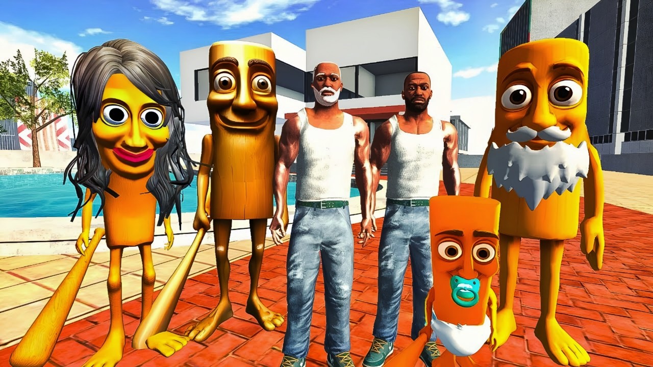 Franklin meet Tung Tung Sahur Family In Indian Bike Driving 3D | GTA | Franklin Cartoon