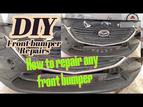 HOW TO (DIY) FIX A FRONT BUMPER # DAMAGED MAZDA CX 3 FRONT BUMPER # GRILL REPLACEMENT