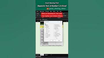 How to separate✅ text and numbers in a Separate column in Excel?💥👨‍💻🤯 #shorts #excel #shortvideo