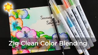 Zig Clean Color Blending  Watercolor Hibiscus