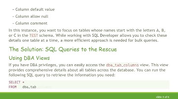 How to Find Table Details in Oracle Database: A Guide for SQL Developers