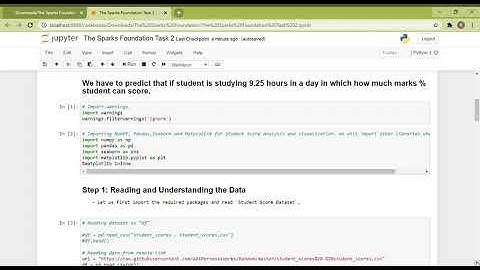 The Sparks Foundation Task 2  |  Jupyter Notebook  | Data Science and Data Analytics | Python