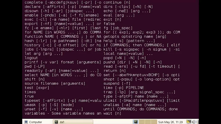 Linux BASH builtin commands