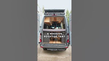 Rooftop tent for Sprinter vans with inside access and full rooftop utility! 🤩 #vanconversion