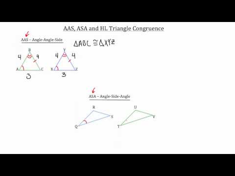 AAS,ASA and HL Triangle Congruence
