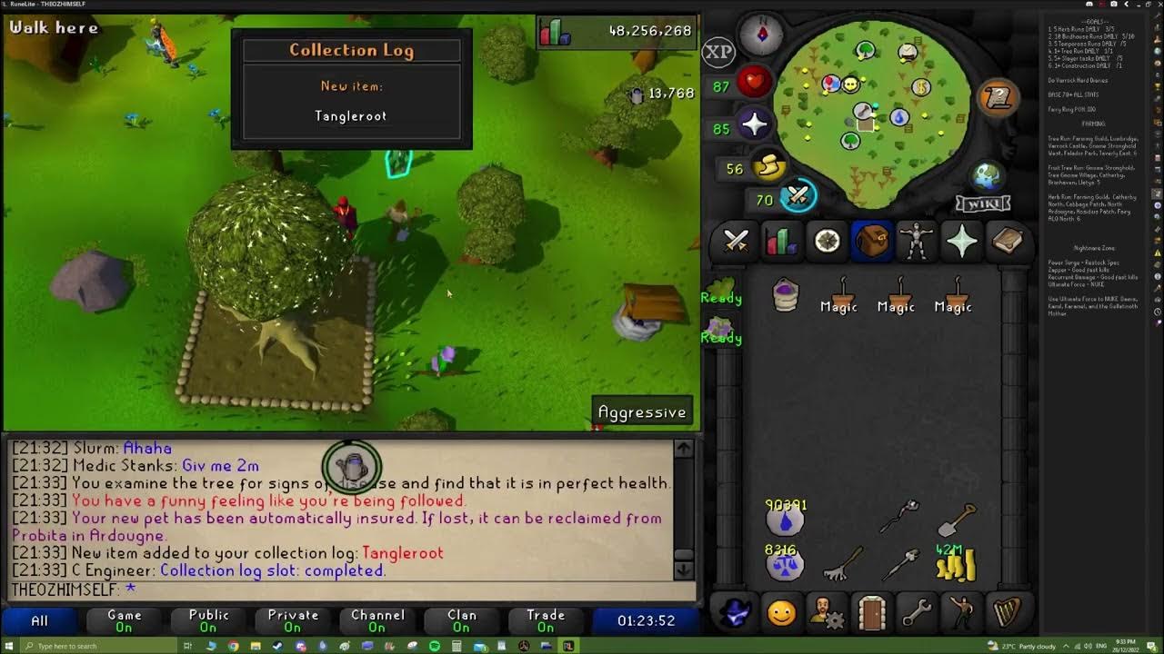 OSRS 84 Farming Tangleroot Pet YouTube