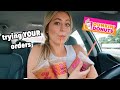 Trying My Subscribers Favorite Dunkin Donuts Drinks!