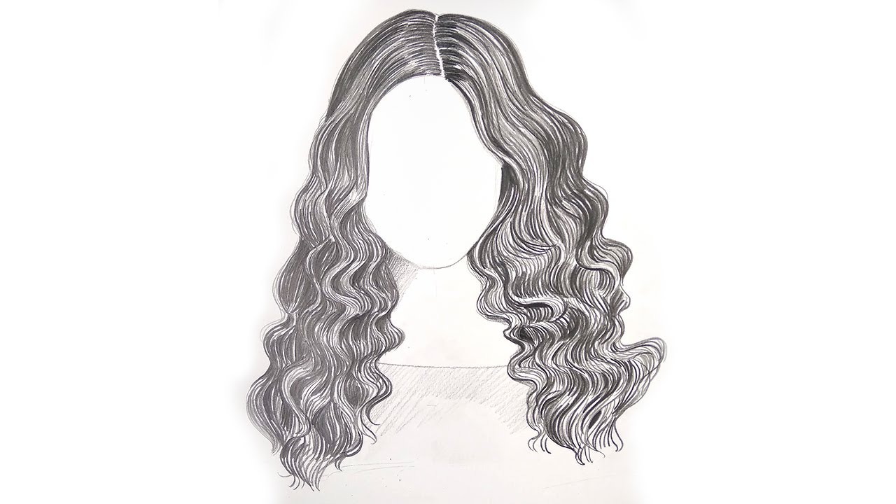 How To Draw Long Curly Hair Step By Step A Girl With Beautiful Hair Pencil Sketch Drawing Youtube