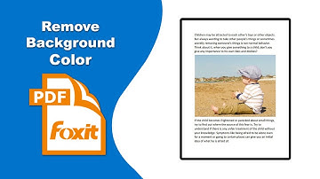 How to remove background color from a pdf file in Foxit PDF Editor
