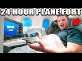 24 Hour First Class Plane Fort Challenge! 📦✈️ Tv, Gaming, Food & More!