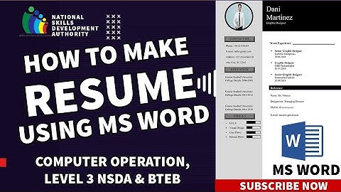 How to make Resume using MS Word project as per specification Computer Operation, Level 3 ।। NSDA