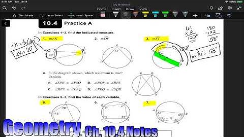 Ch  10.4 Notes - Inscribed Angles and Polygons