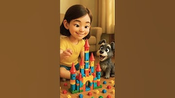 Build a LEGO Castle, Pixar-Style AI Short #PixarStyle #Storytelling #HealingPiano #Shorts #visualart