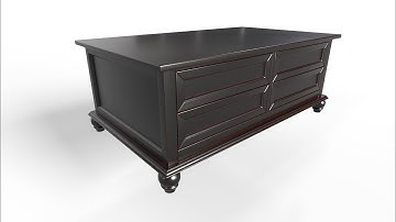 №134 3DS max American coffee table modeling and Substance Painter material texture tutorial