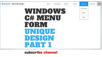 How to Create Menu Form Unique Design in Windows C# Without Other Tools | Step By Step| Free C# Code