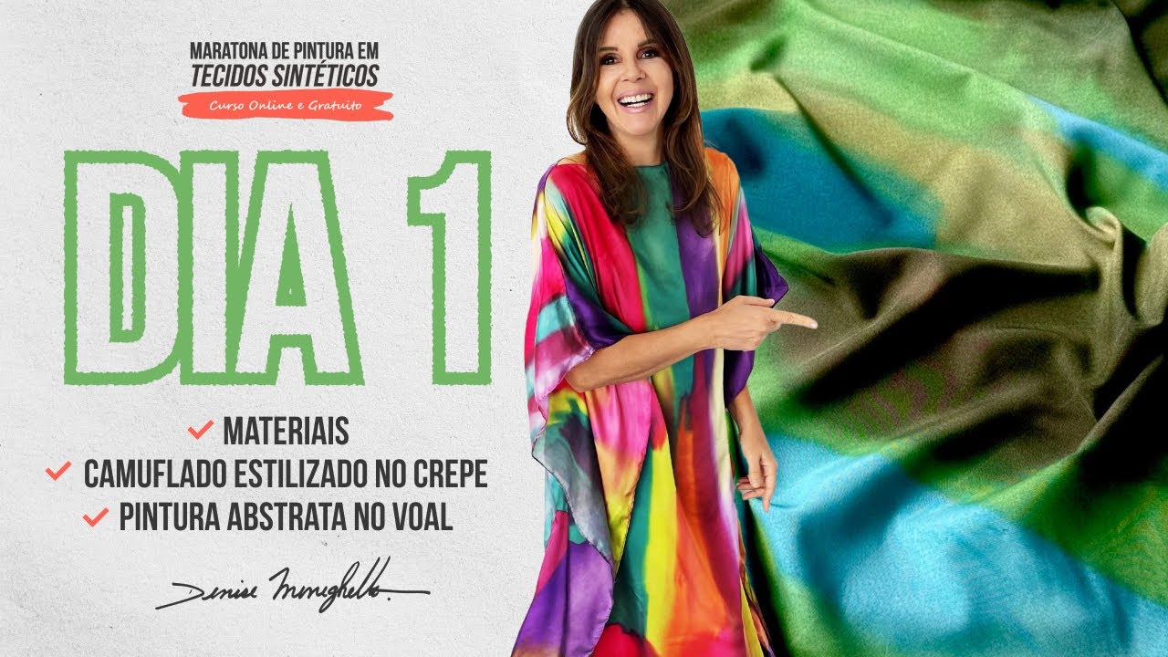 Aula 01 - Maratona de Pintura em Tecidos Sintéticos