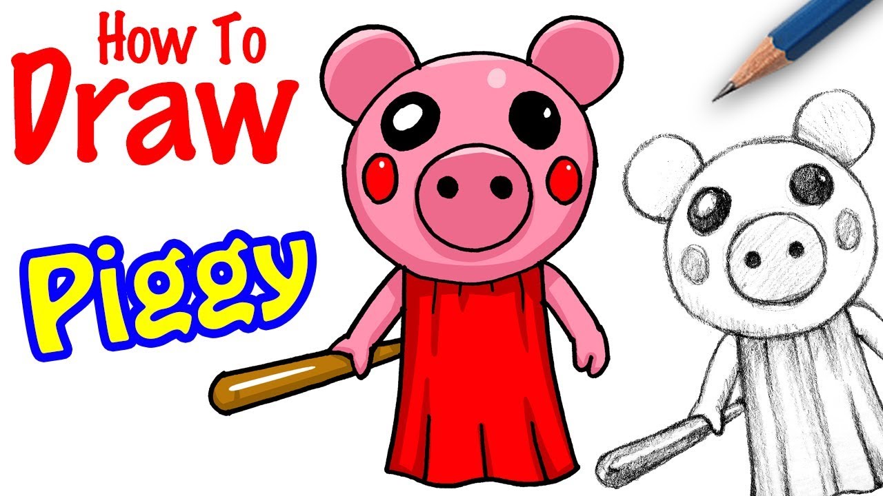 How To Draw Piggy From Roblox Youtube - how to draw a roblox character girl easy