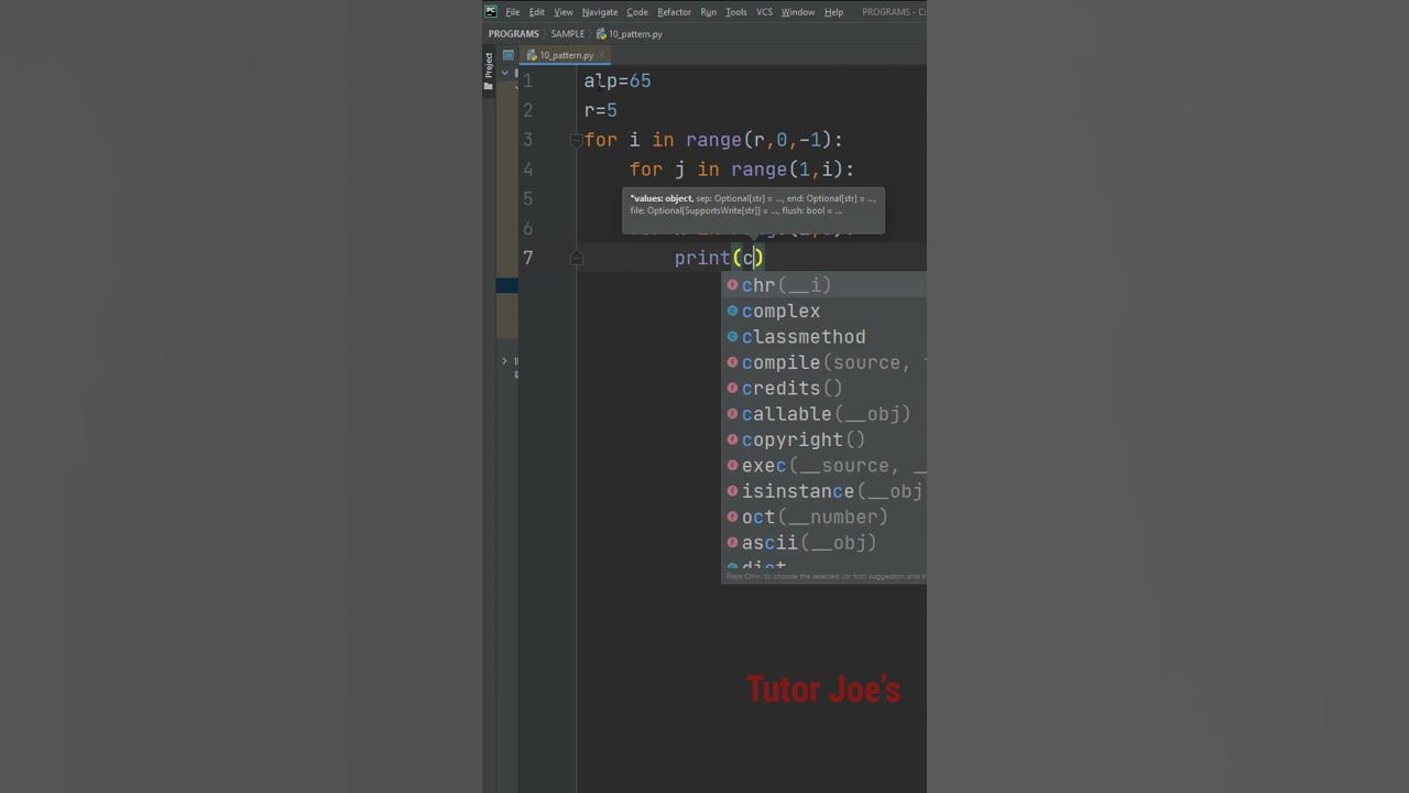 Alphabet Equilateral Triangle Pattern in Python | Pattern Program ...