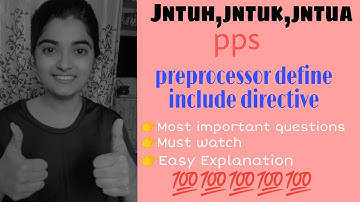 #jntuh #jntuk #jntua #pps #include #define #directives #very #important💯👍😍 #programmingproblmsolving