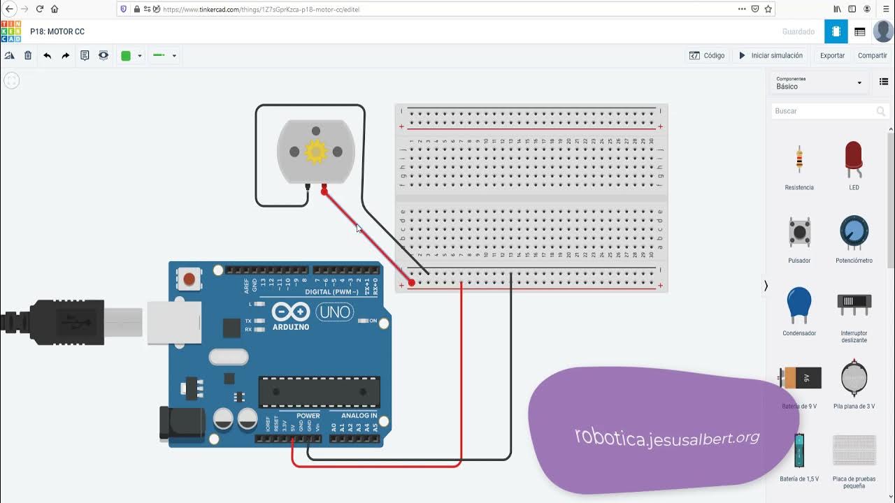 Tinkercad Arduino: Motor cc - YouTube