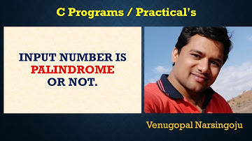 Number is palindrome or not | Venugopal Narsingoju