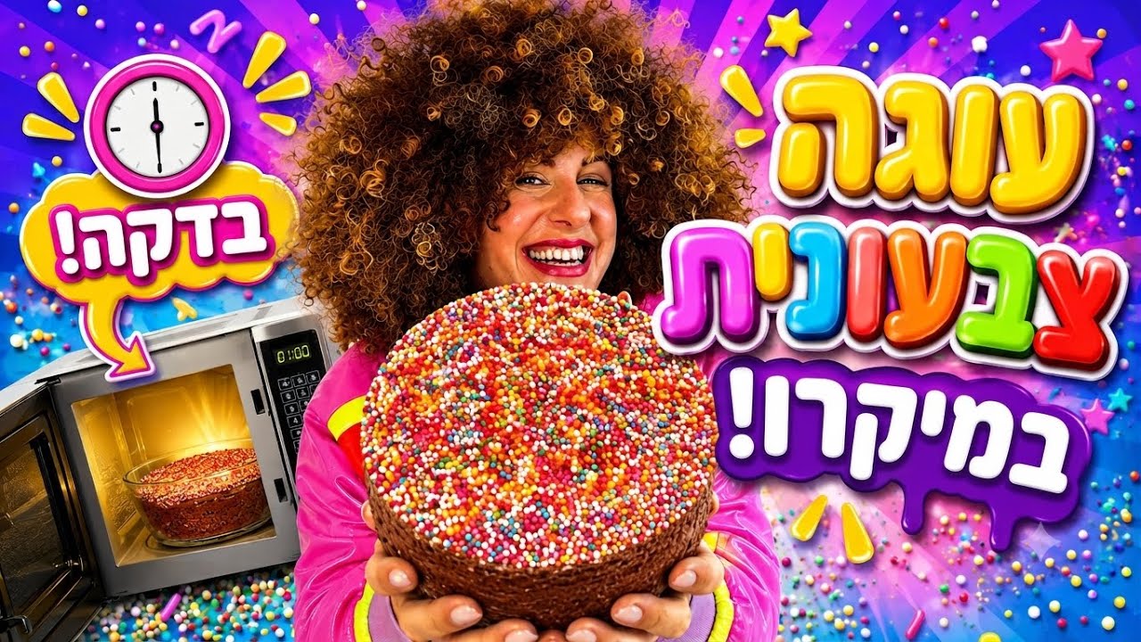 תלתלית מכינה עוגת סוכריות במיקרו מתכון קל לילדים