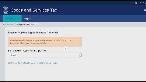 solve in 3 clicks. GST registration...failed to establish connection to the server. Emsigner restart