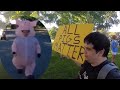 HasanAbi reacts to Guy crashes #BlueLivesMatter Rally in a PIG COSTUM