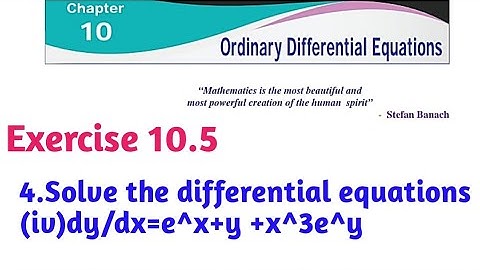 Class 12 Chapter 10 Ordinary Differential Equations Exercise 10.5 4 (iv) Sum
