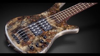 Warwick Custom Shop Masterbuilt - Corvette $$ 3/8" Poplar Burl Nirvana Black Stoned #16-3313