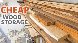I use some easily affordable materials to build an overhead lumber storage rack. This strong style of lumber rack is cheap, easy to 