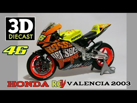 MOTO GP 1//12 HONDA RC 211 V VALENTINO ROSSI VALENCIA 2003