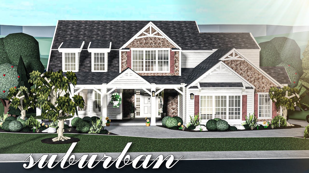 4 bedroom suburban home 🏡🤍 #luvtra #bloxburg #fyp #layout #roblox #b, bloxburg suburban house