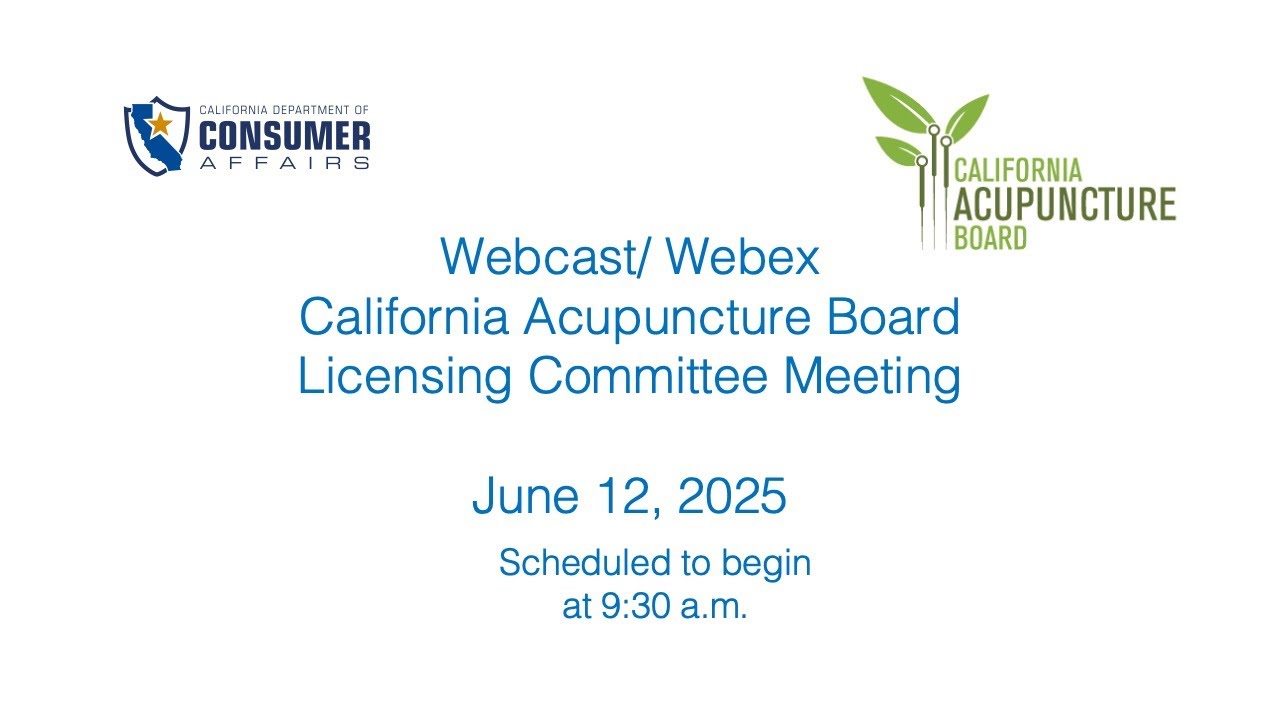 Acupuncture Licensing Committee Meeting - June 12, 2025   1 of 2
