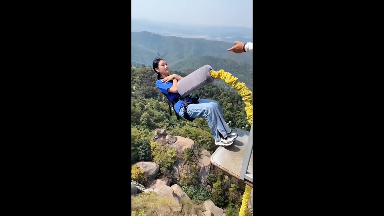 Bungee Jumping With Rope In Beautiful Place Adventures Bungeejumping Shorts Vlog
