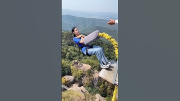 Bungee 🥱Jumping With Rope In Beautiful Place Adventures #bungeejumping  #shorts #vlog