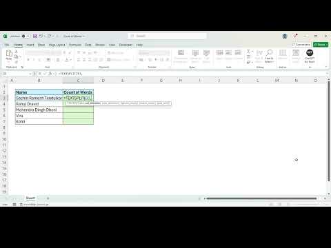 Extract Count of Words in cell using TEXTSPLIT Function in Excel