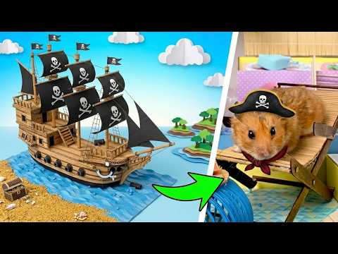 Barco Pirata de Cartón con Teatro de Títeres y Parque Mini 🏴‍☠️🚢