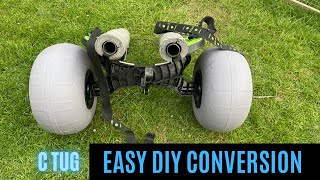 Ultimate Kayak Wheels Railblaza EASY!  DIY Balloon wheel conversion