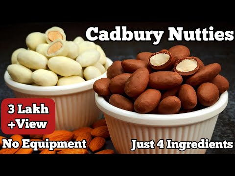 How to make Cadbury Nutties Chocolate at Home  Homemade Chocolate Coated Almonds Recipe