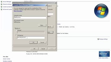 change computer name and workgroup