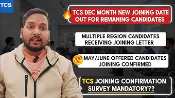 TCS Official Mass Onboarding:New Joining Date Out, Region-wise Joining Status,Survey Mail,Smart Role