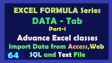 Excel Tutorial - Data Tab | Get External Data in Excel - SQL Data in Excel - Web Data  | Access Data