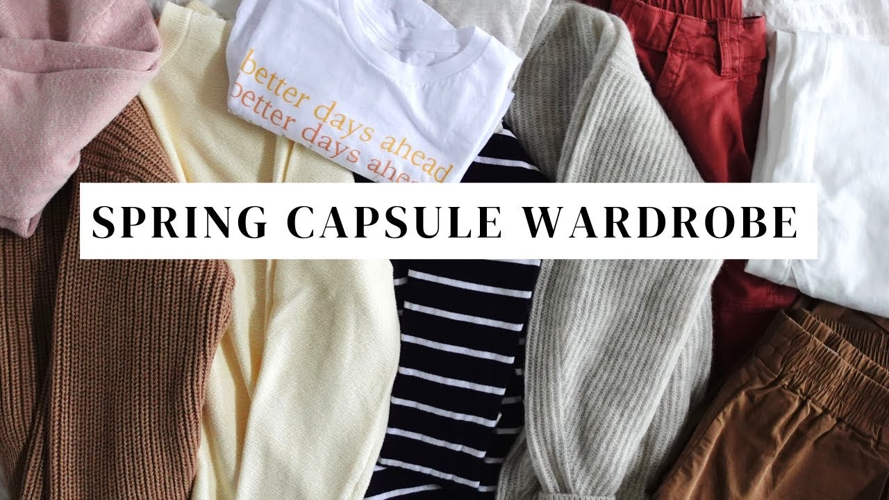35 piece spring capsule wardrobe 2021 with TRY ON // shop your own closet // spring wardrobe switch