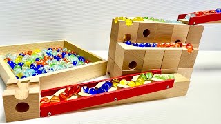 Marble Run Race ASMR ♪ Cuboro Similar Products Wooden Eureka Deluxe \& HABA Kugelbahn Zigzag Slope