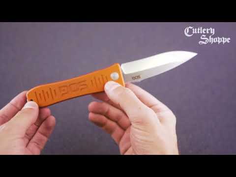 SOG Knives Spec Elite II Automatic Knife - Satin Finish Blade - Orange Anodized Aluminum Handle