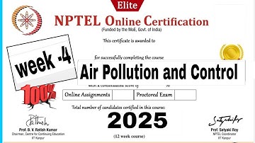 Air Pollution and Control week -4 Assignment Answers ll NPTEL 2025