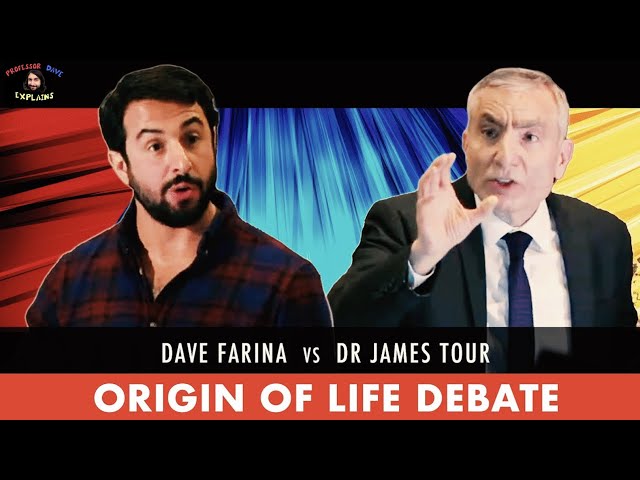 Dave Farina vs. James Tour Debate (Are We Clueless About the Origin of Life?) class=